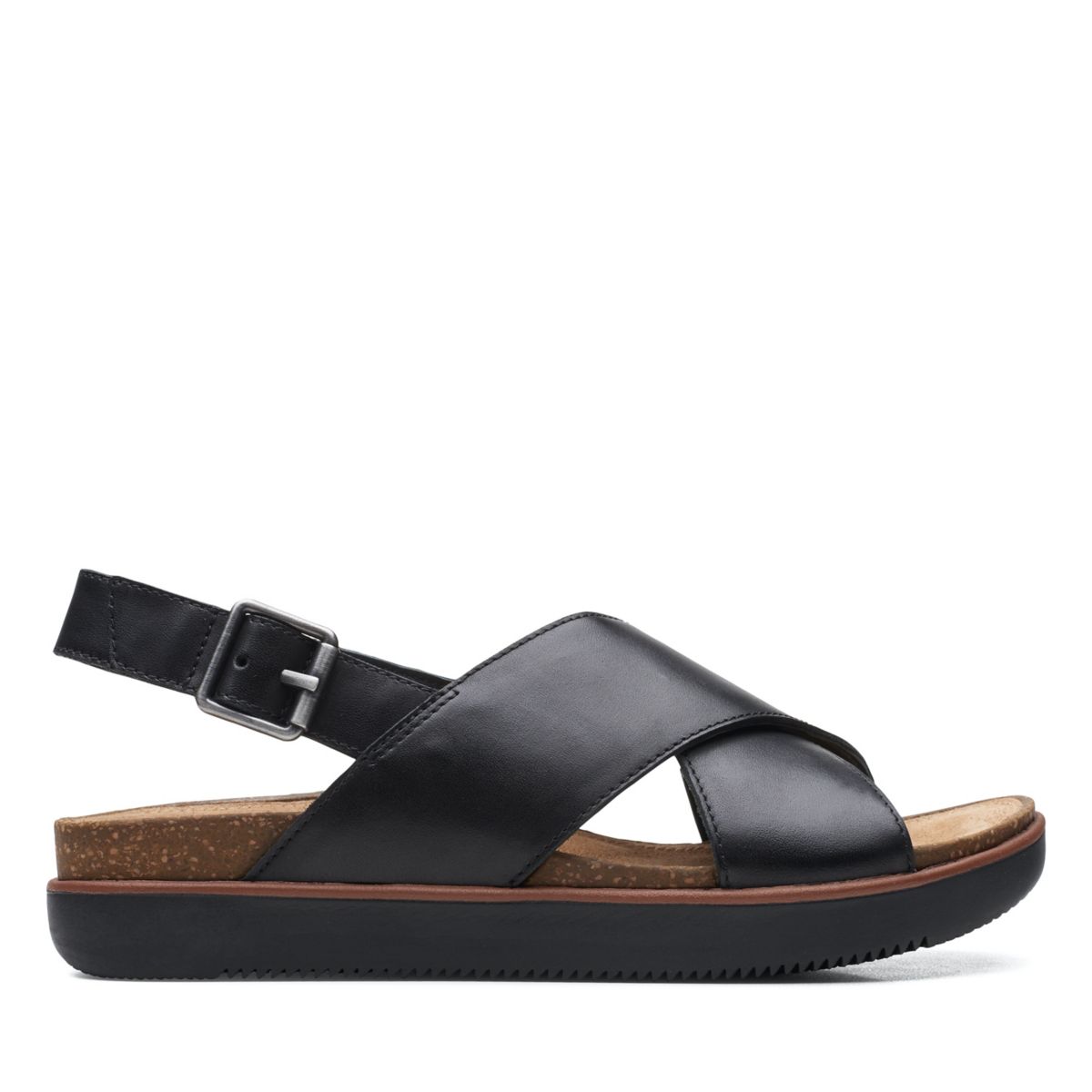 Black Clarks Elayne Cross Sandals | 49152010