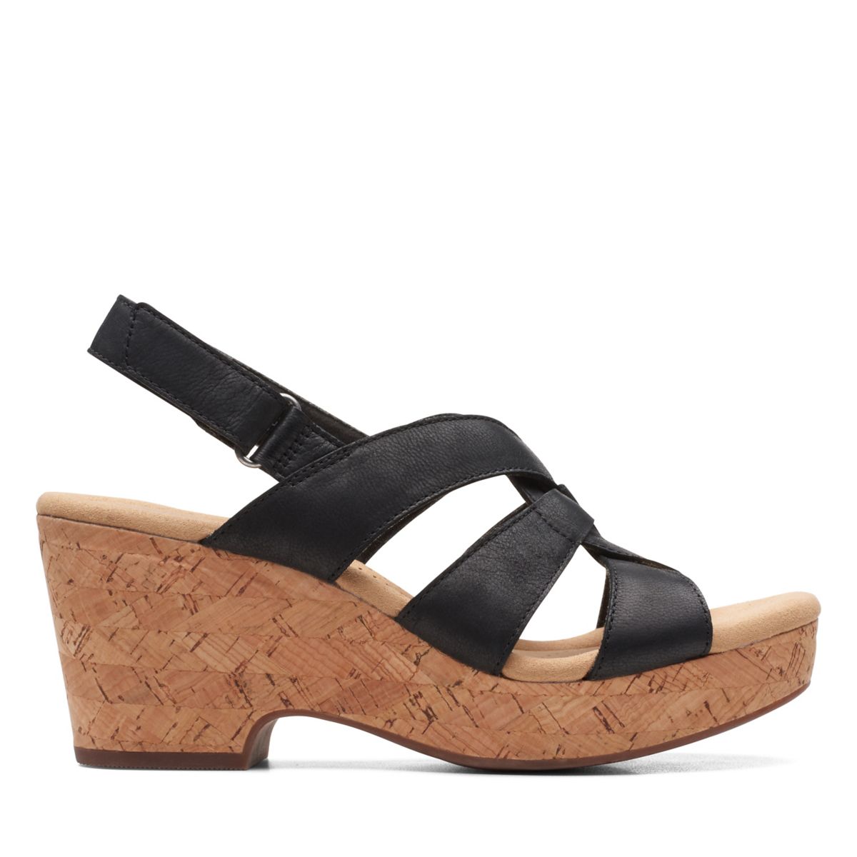 Black Clarks Giselle Beach Wedge Sandals | 85537213