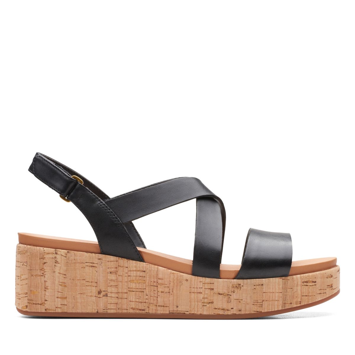 Black Clarks Kimmei Cork Wedge Sandals | 82778854