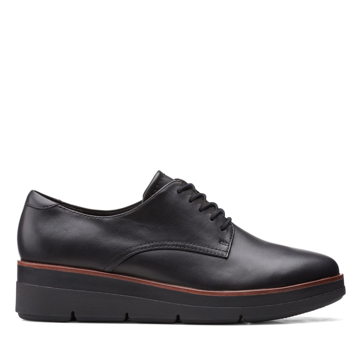 Black Clarks Shaylin Lace Oxford Shoes | 71885739