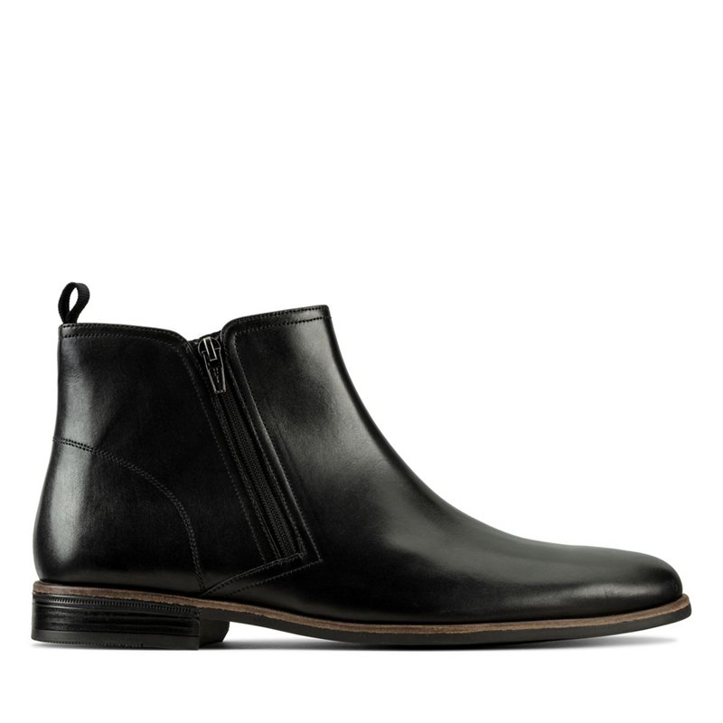 Black Clarks Stanford Zip Ankle Boots | 86326844