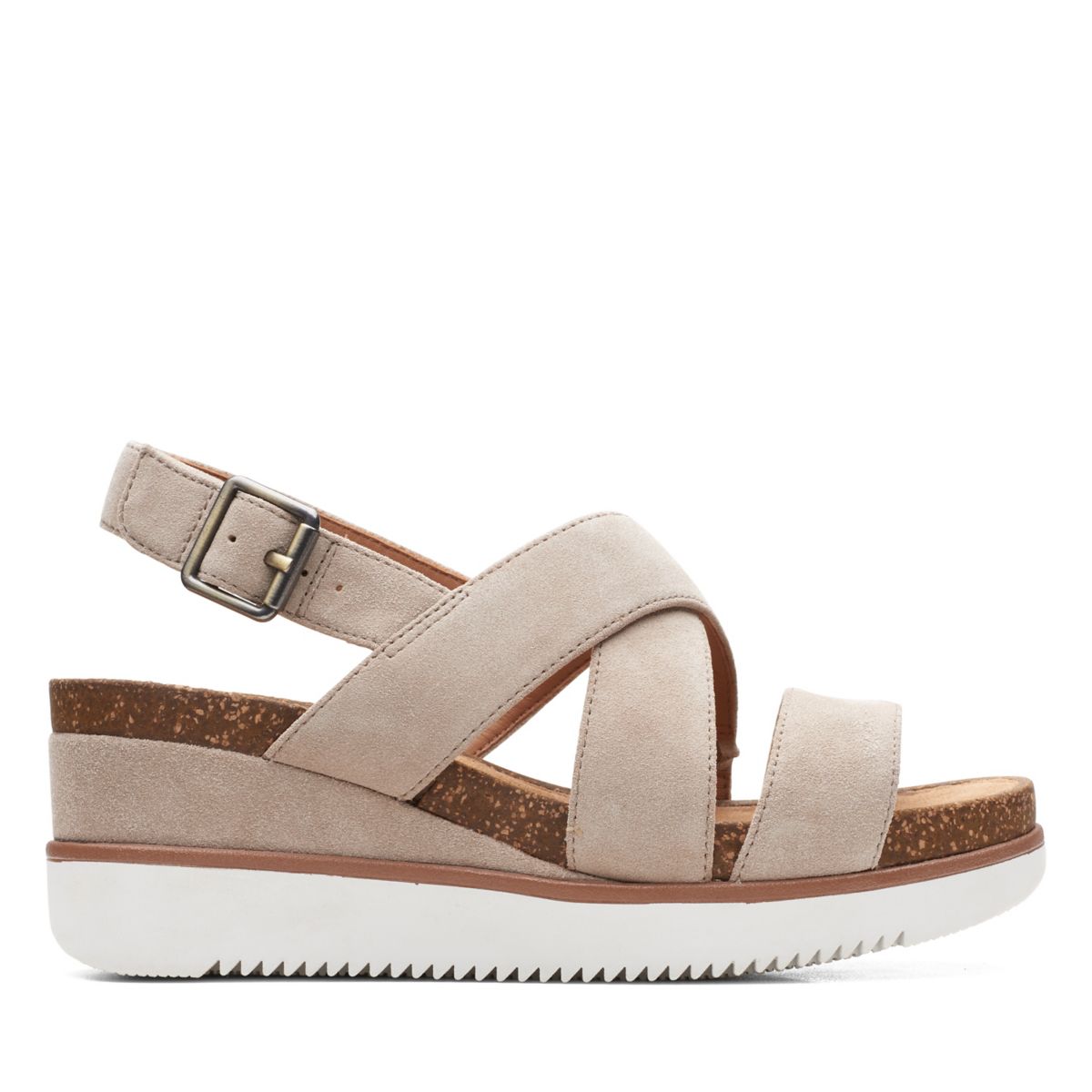 Brown Clarks Lizby Cross Wedge Sandals | 41721818