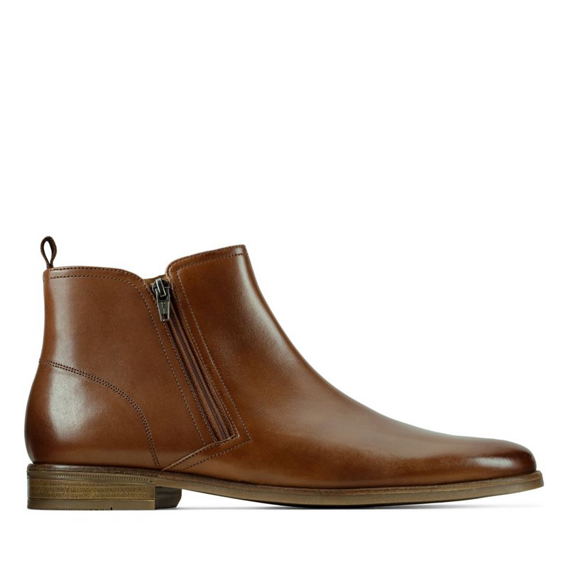 Brown Clarks Stanford Zip Ankle Boots | 20930785