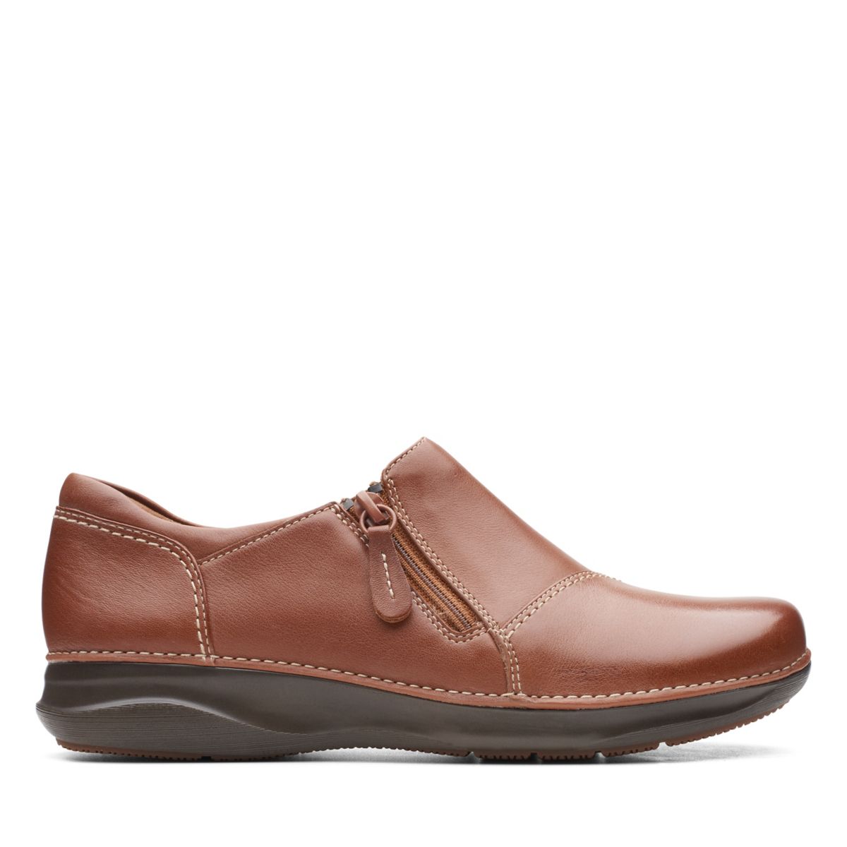 Dark Brown Clarks Appley Zip Casual Shoes | 80232612