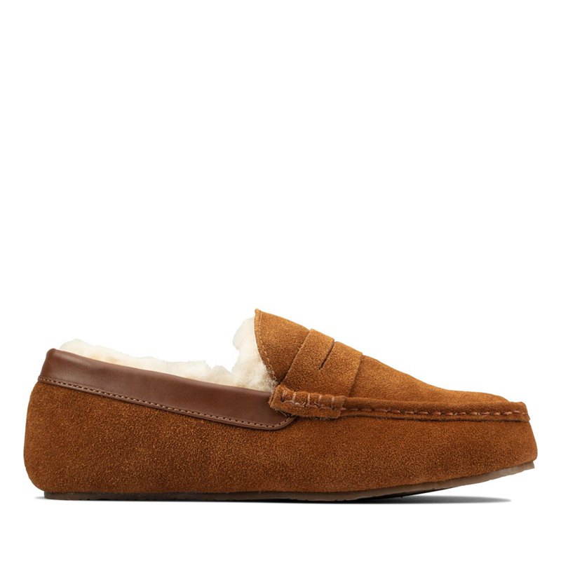 Dark Brown Clarks Kite Warm Slip On | 35620003