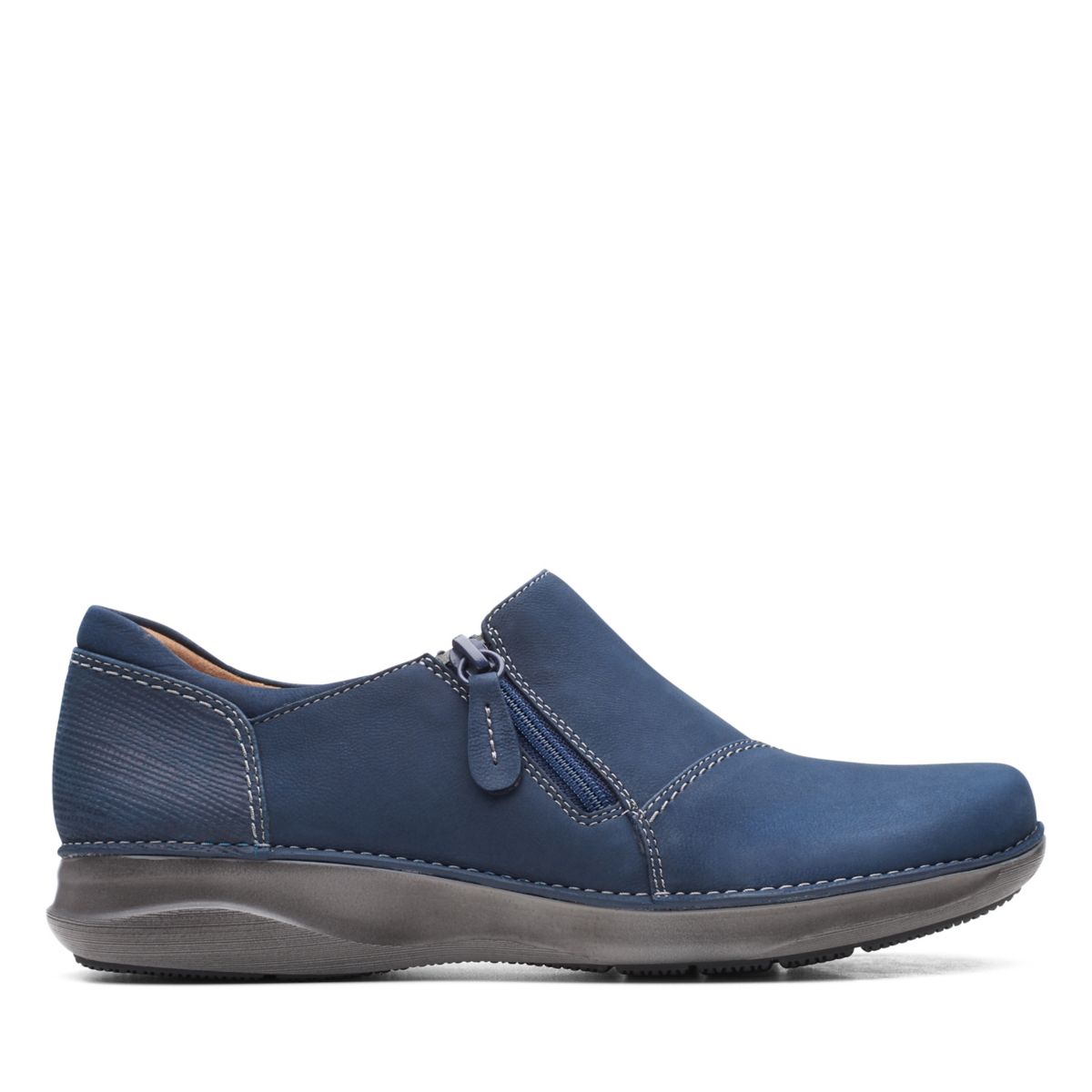 Navy Clarks Appley Zip Casual Shoes | 30719518