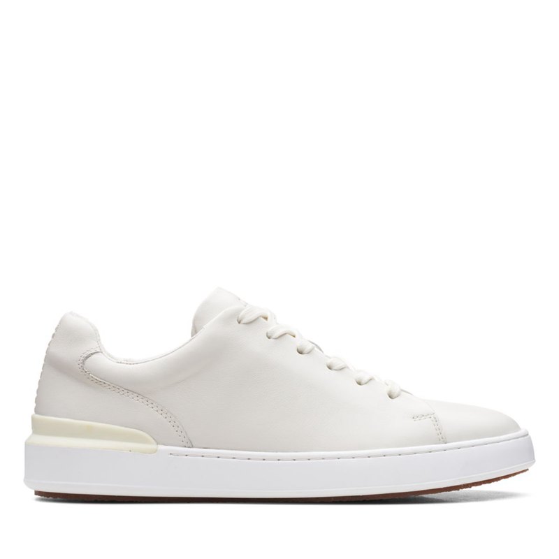 White Clarks Court Lite Lace Sneakers | 94660905