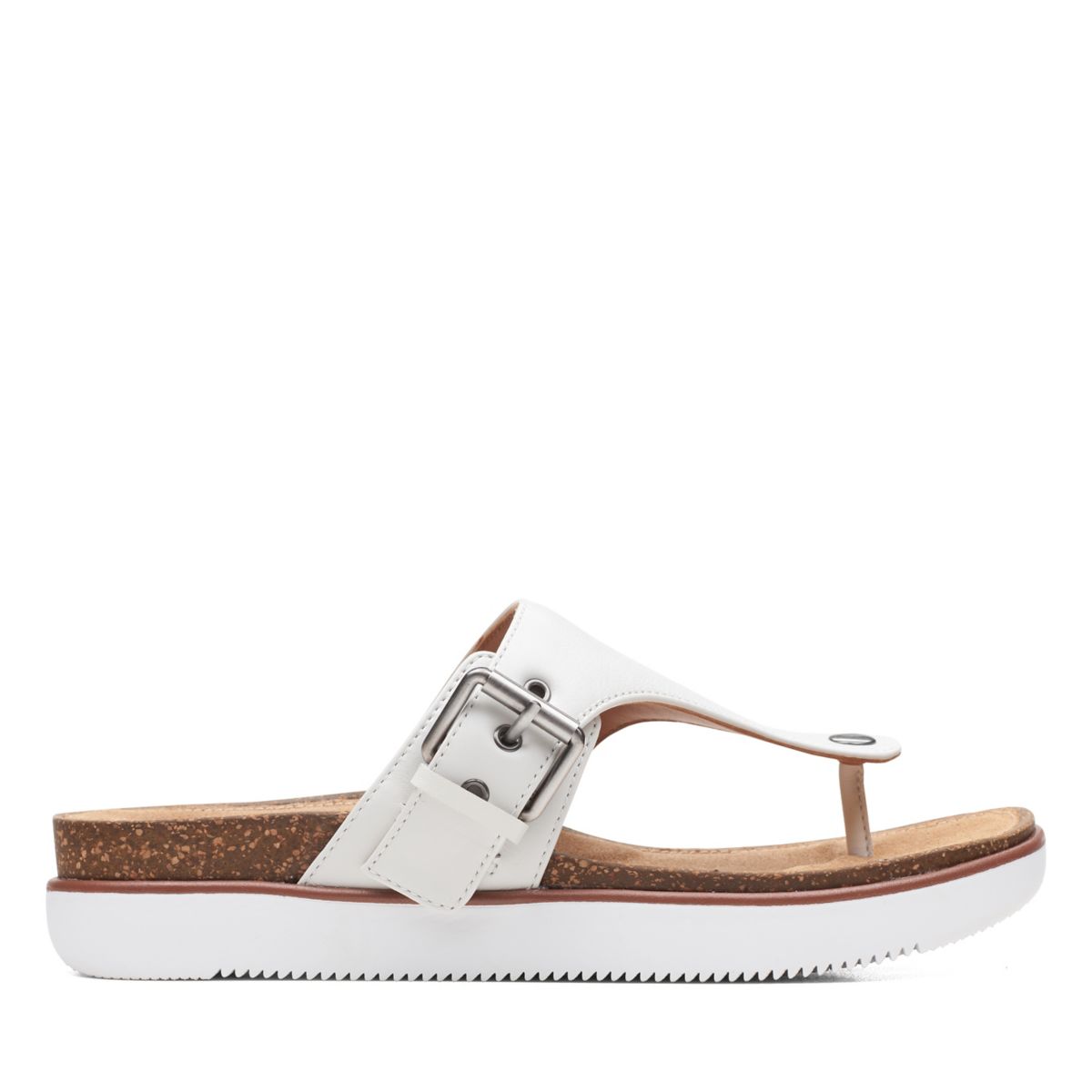 White Clarks Elayne Step Flip Flops | 46774969