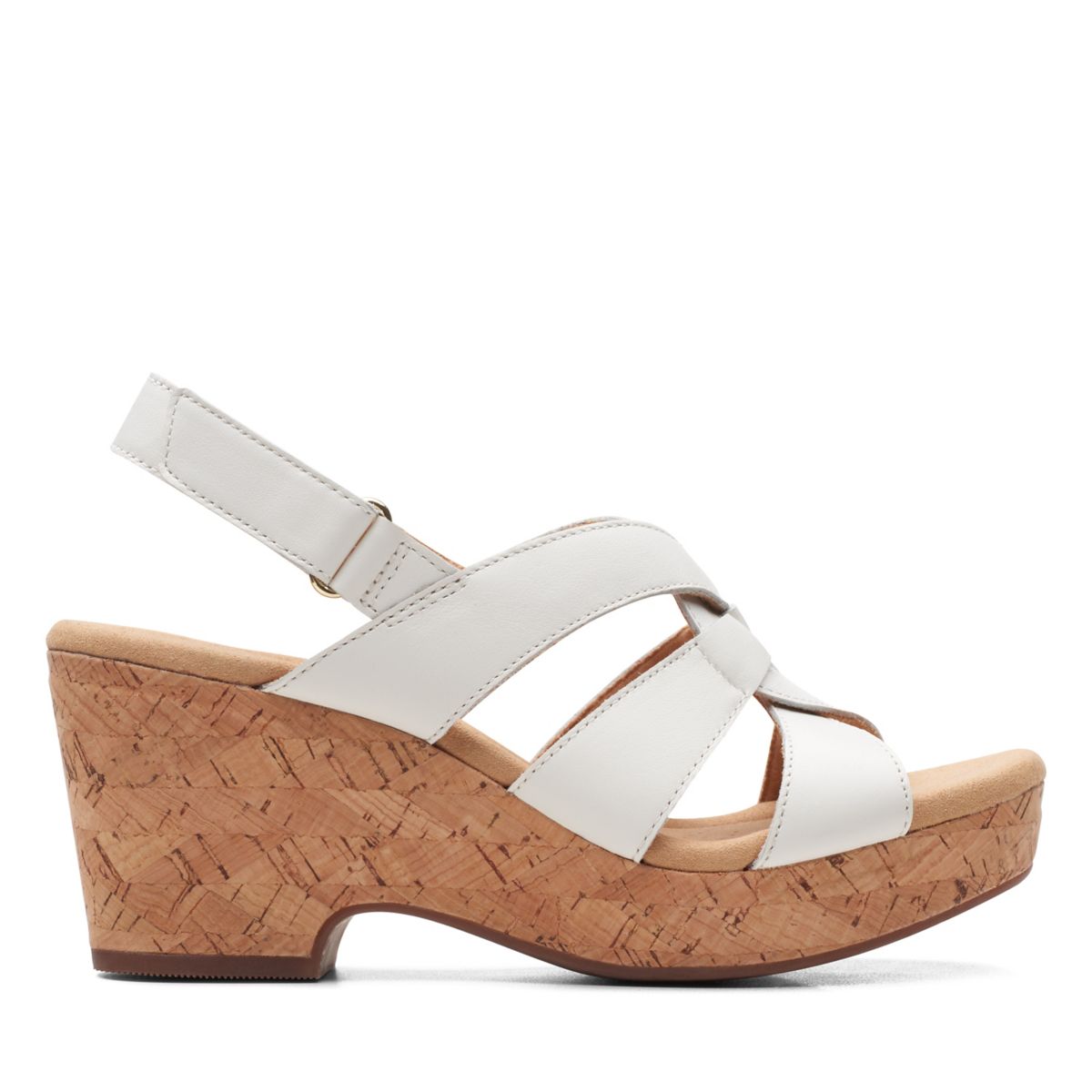 White Clarks Giselle Beach Wedge Sandals | 15494797