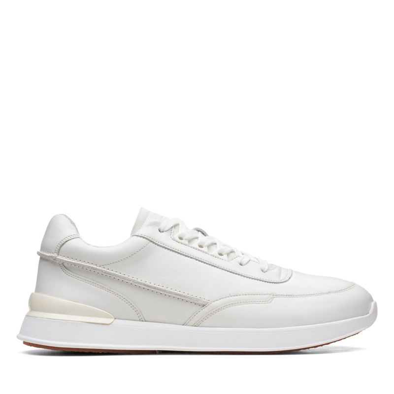 White Clarks Race Lite Lace Sneakers | 11642124