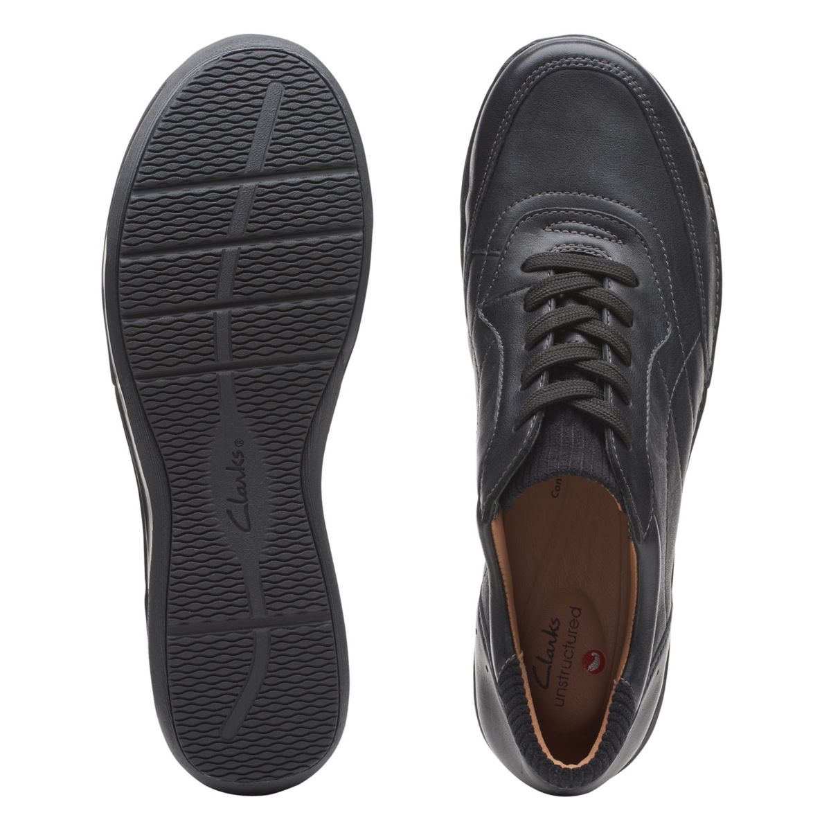 Black Clarks Appley Tie Sneakers | 84600802