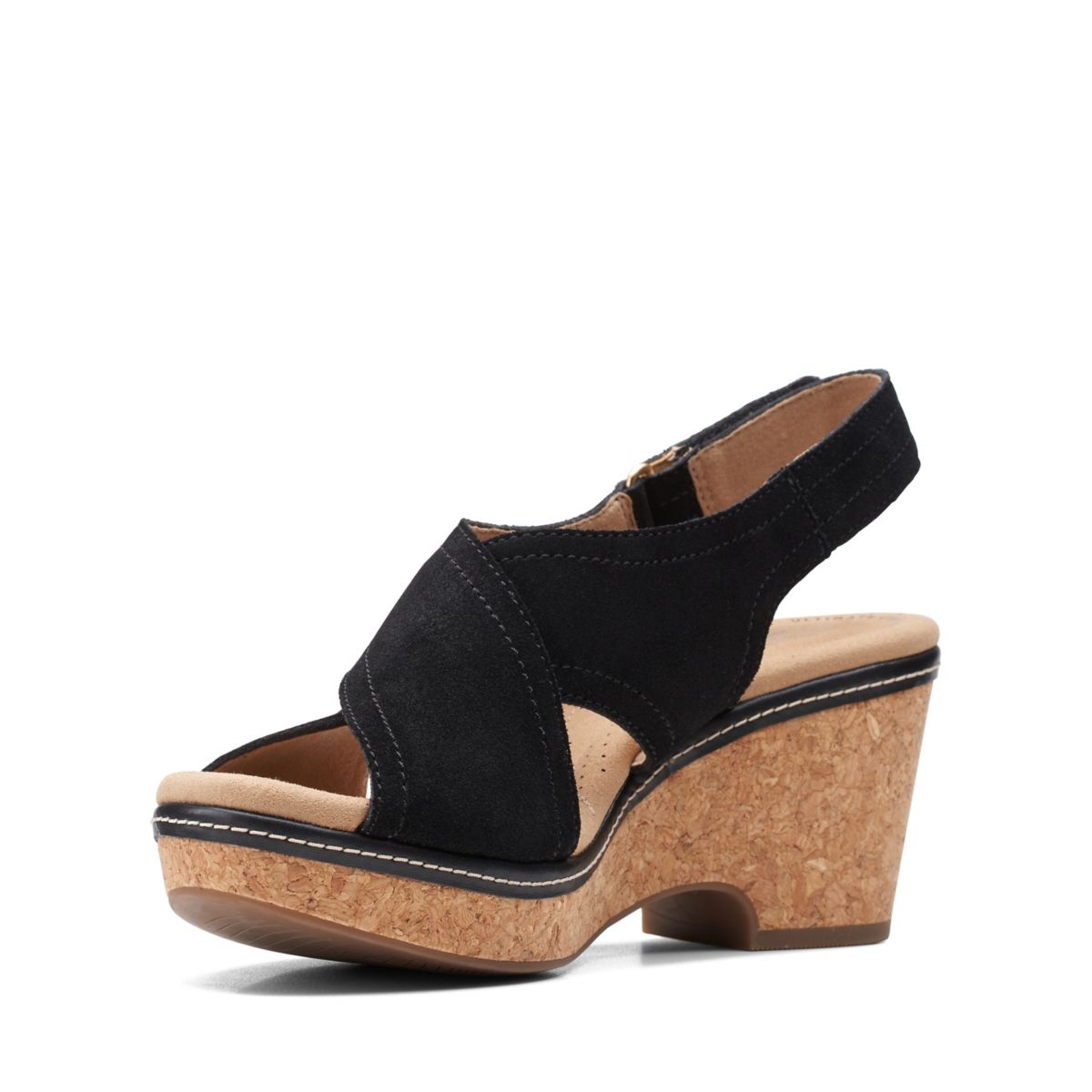 Black Clarks Giselle Cove Wedge Sandals | 47002641