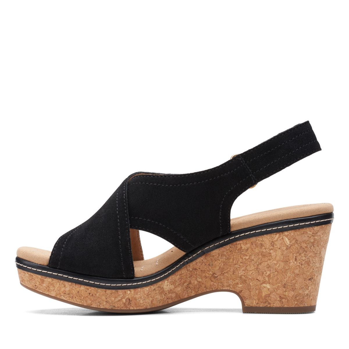 Black Clarks Giselle Cove Wedge Sandals | 47002641