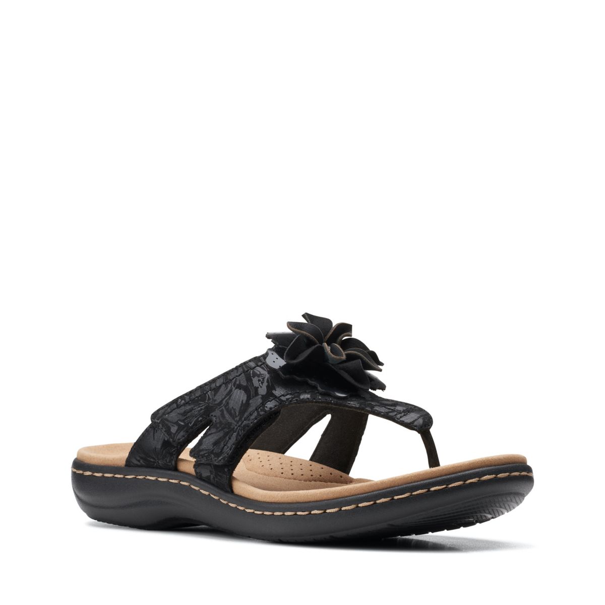 Black Clarks Laurieann Gema Flip Flops | 71528930