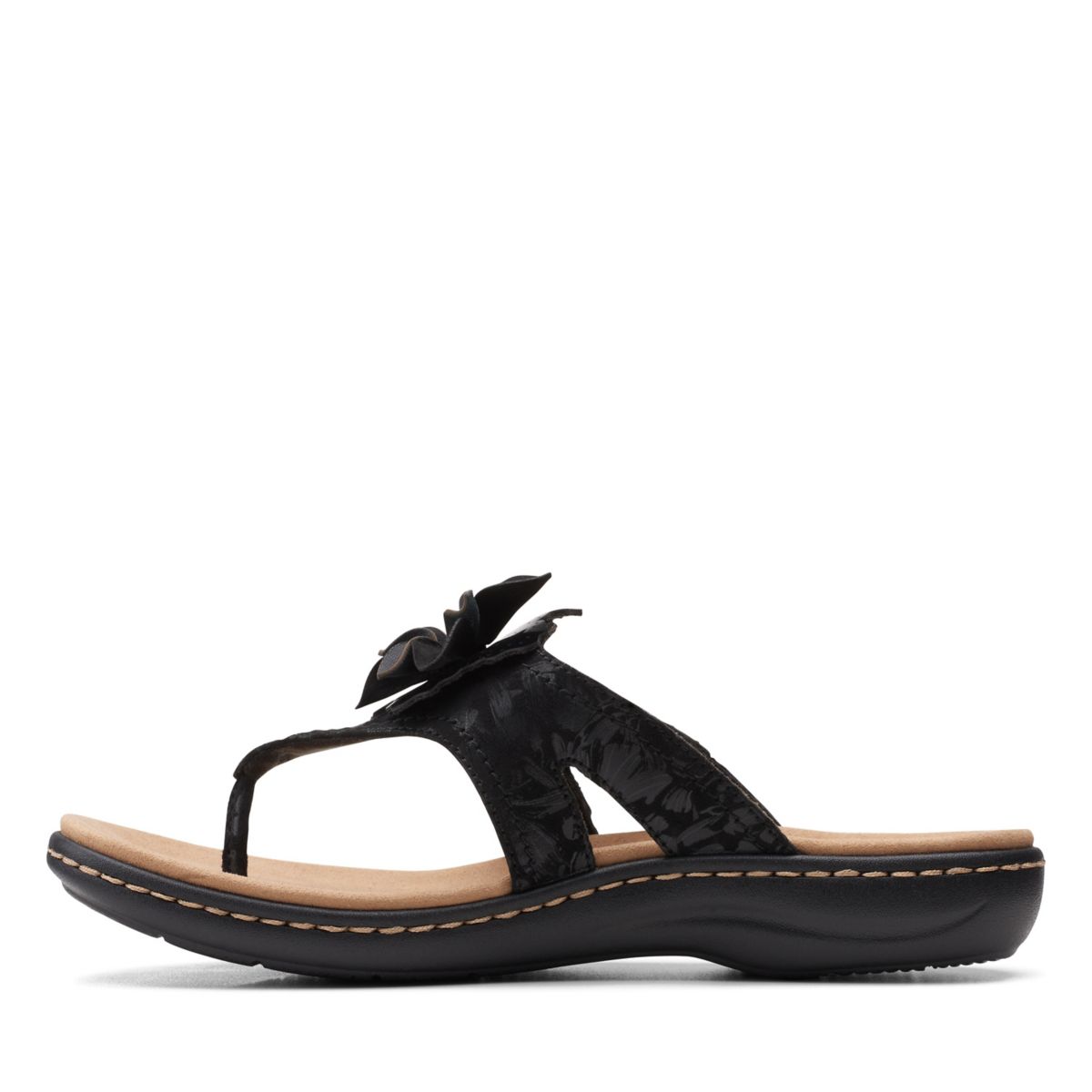 Black Clarks Laurieann Gema Flip Flops | 71528930