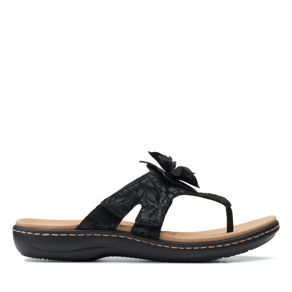 Black Clarks Laurieann Gema Flip Flops | 71528930