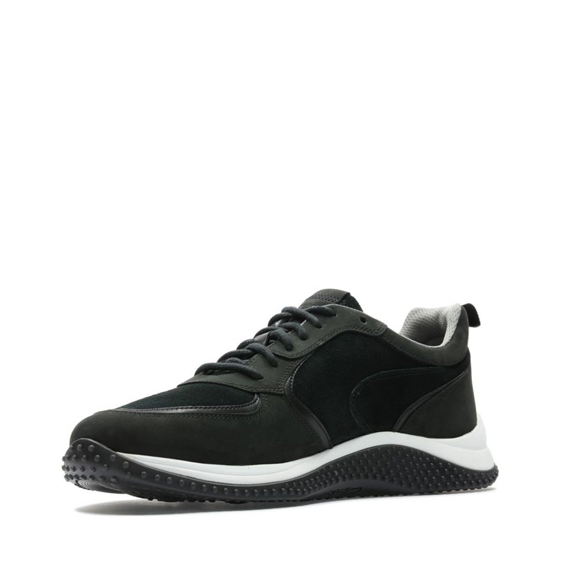 Black Clarks Puxton Run Sneakers | 44834553