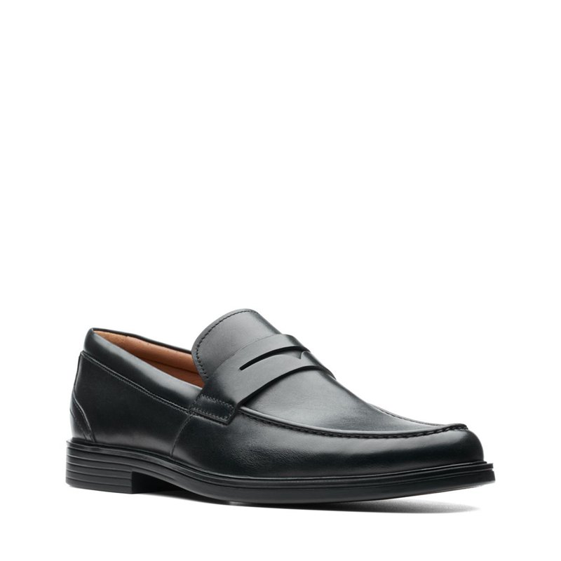 Black Clarks Un Aldric Step Loafers | 57551662