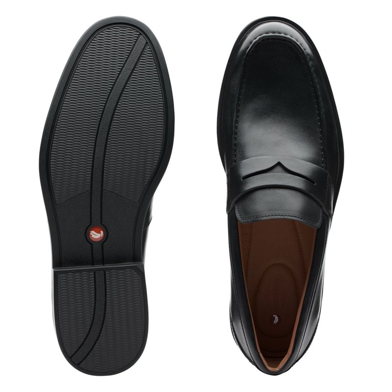 Black Clarks Un Aldric Step Loafers | 57551662