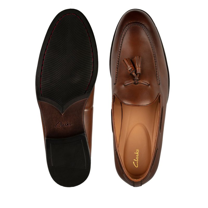 Brown Clarks Citi Stride Slip Loafers | 81769996