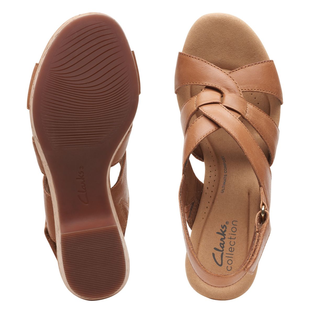 Brown Clarks Giselle Beach Wedge Sandals | 49960881