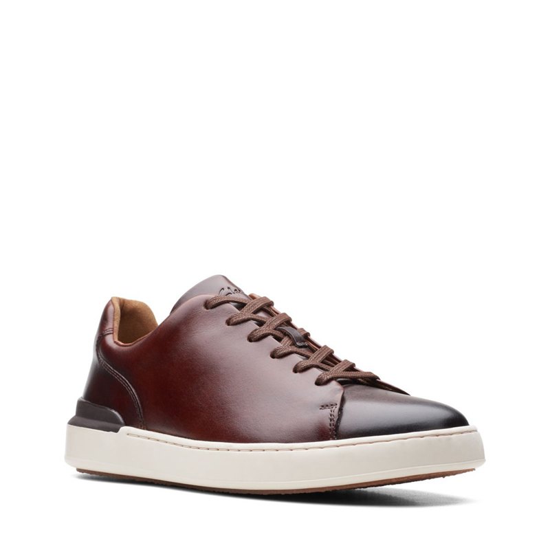 Dark Brown Clarks Court Lite Lace Sneakers | 98802140