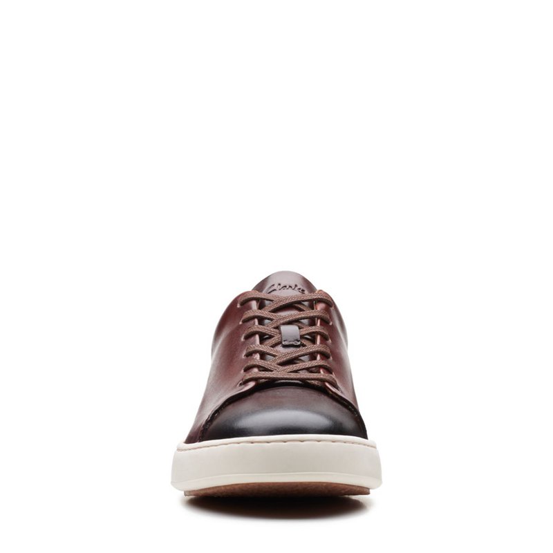 Dark Brown Clarks Court Lite Lace Sneakers | 98802140