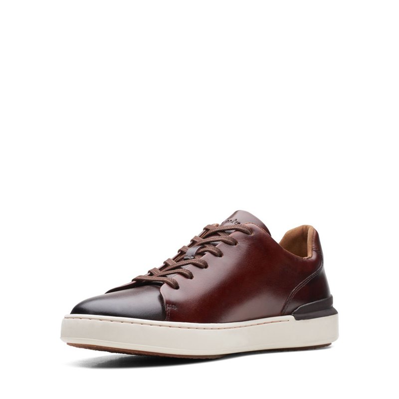 Dark Brown Clarks Court Lite Lace Sneakers | 98802140