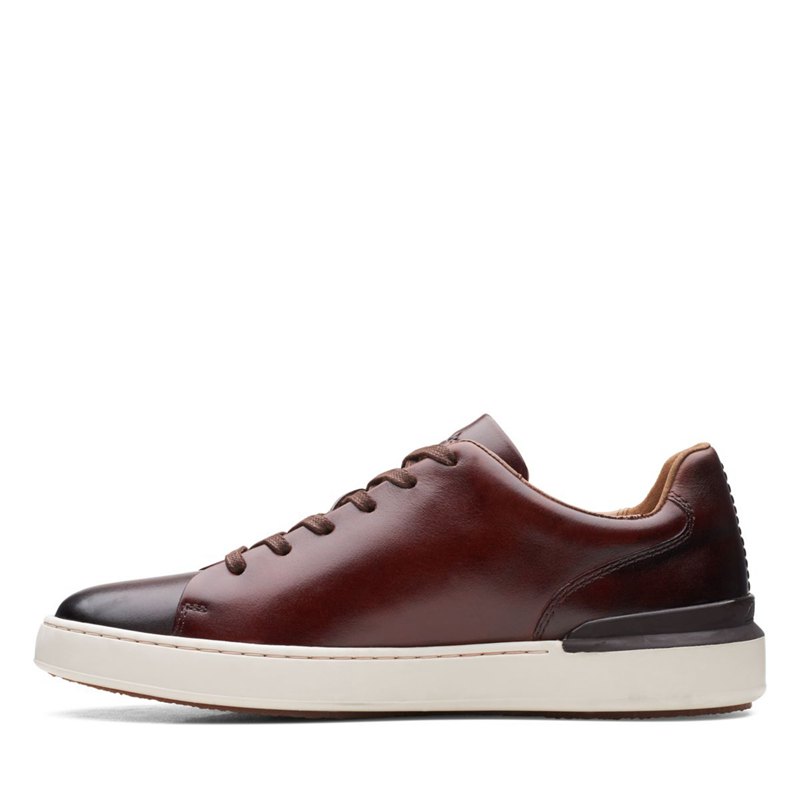 Dark Brown Clarks Court Lite Lace Sneakers | 98802140