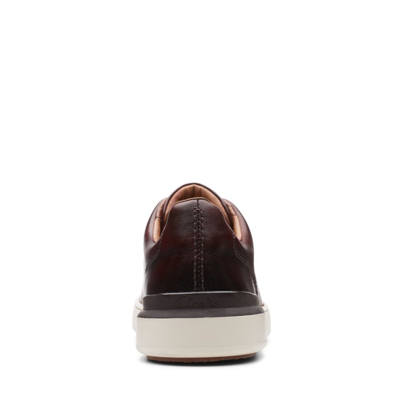 Dark Brown Clarks Court Lite Lace Sneakers | 98802140