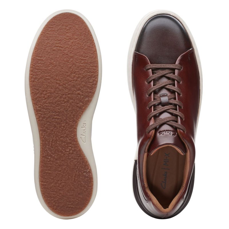 Dark Brown Clarks Court Lite Lace Sneakers | 98802140