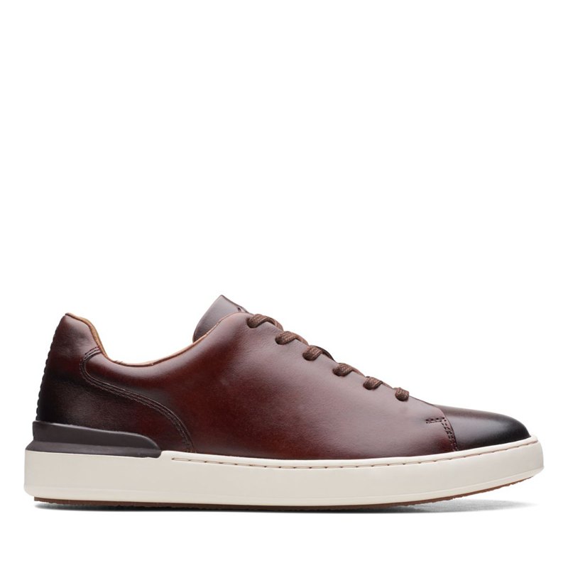 Dark Brown Clarks Court Lite Lace Sneakers | 98802140