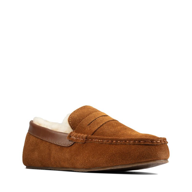 Dark Brown Clarks Kite Warm Slip On | 35620003