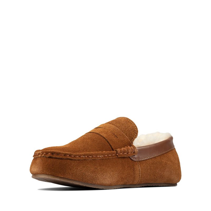 Dark Brown Clarks Kite Warm Slip On | 35620003