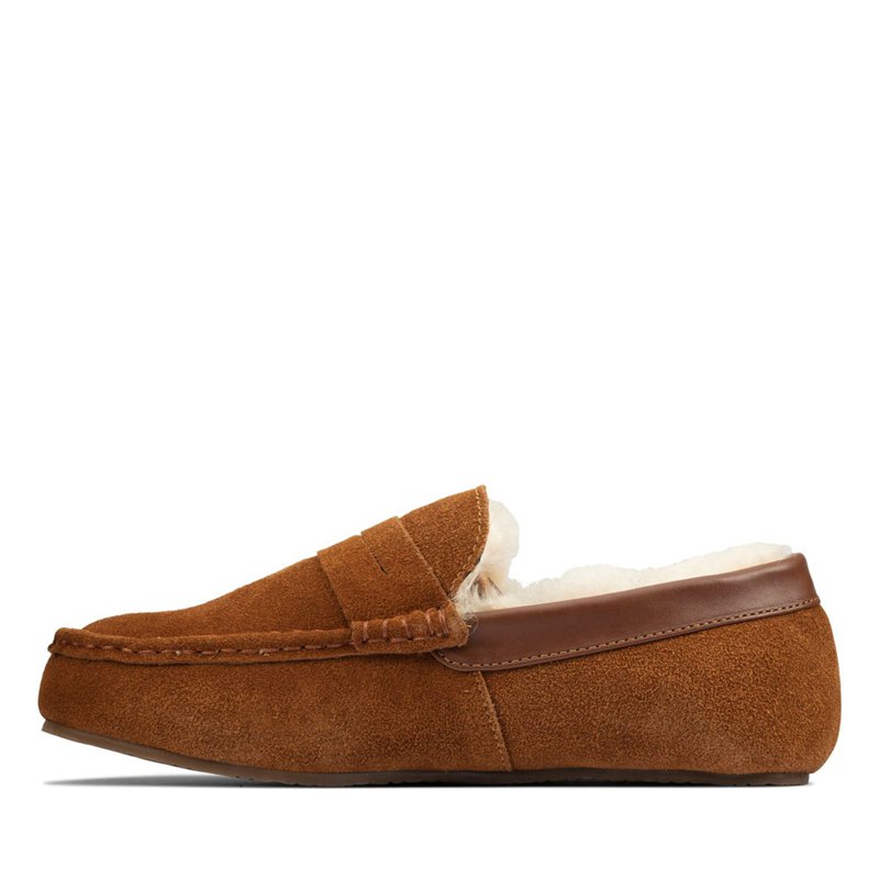 Dark Brown Clarks Kite Warm Slip On | 35620003