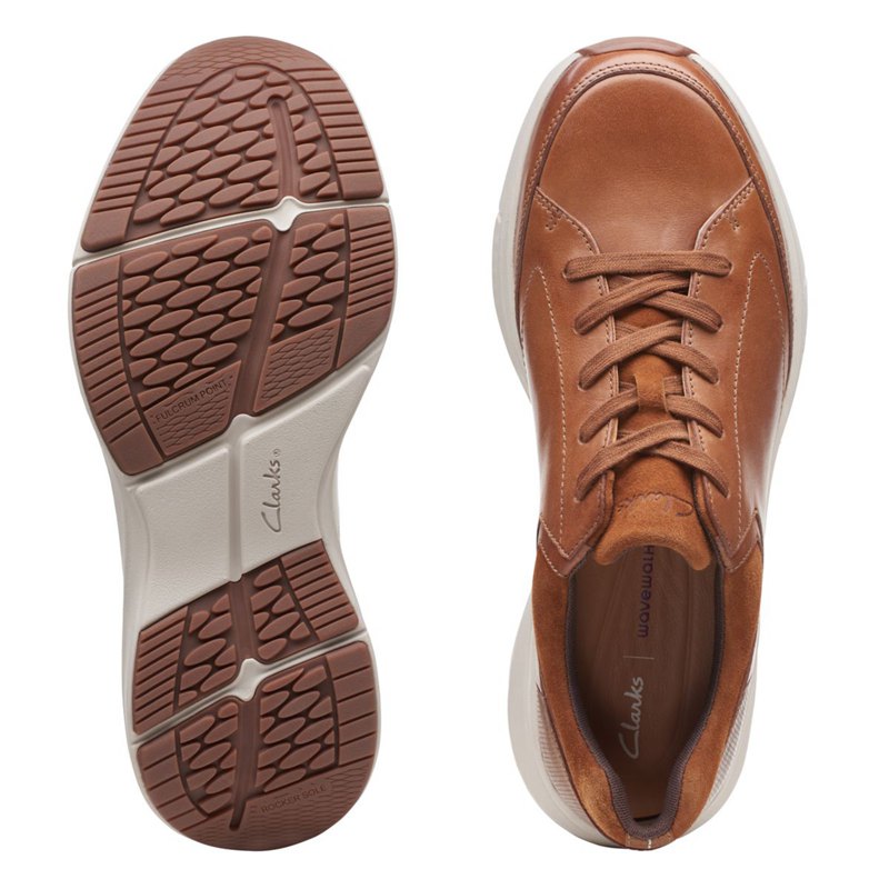 Dark Brown Clarks Wave 2.0 Way Sneakers | 80393710