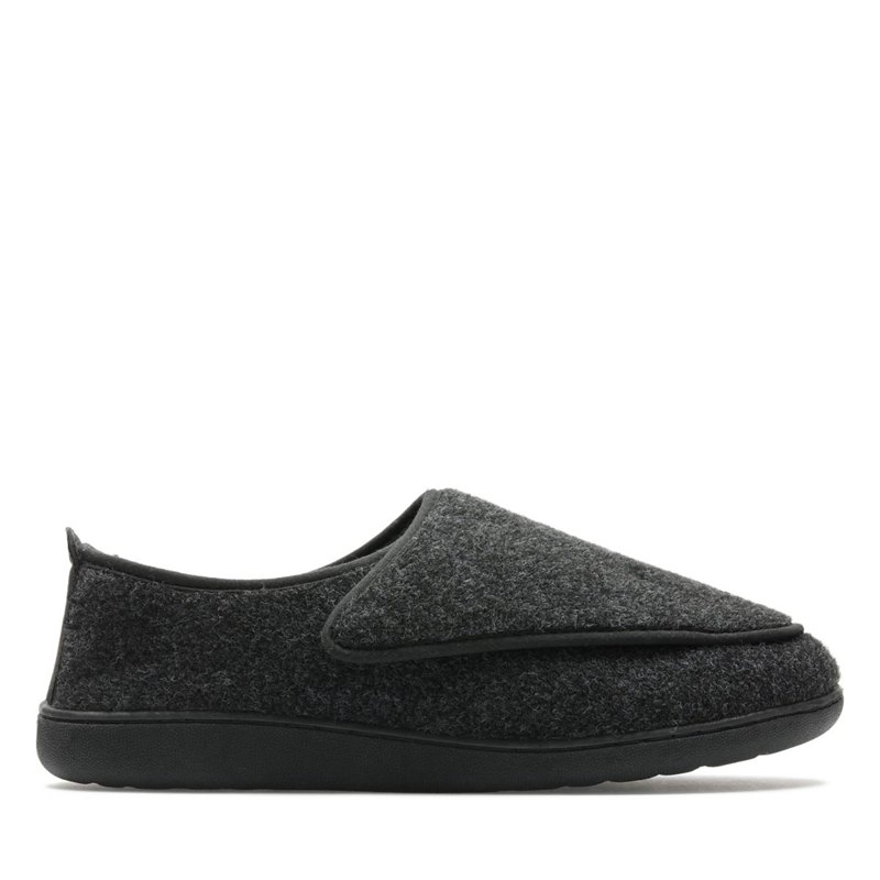 Dark Grey Clarks King Riptape Slip On | 11773318