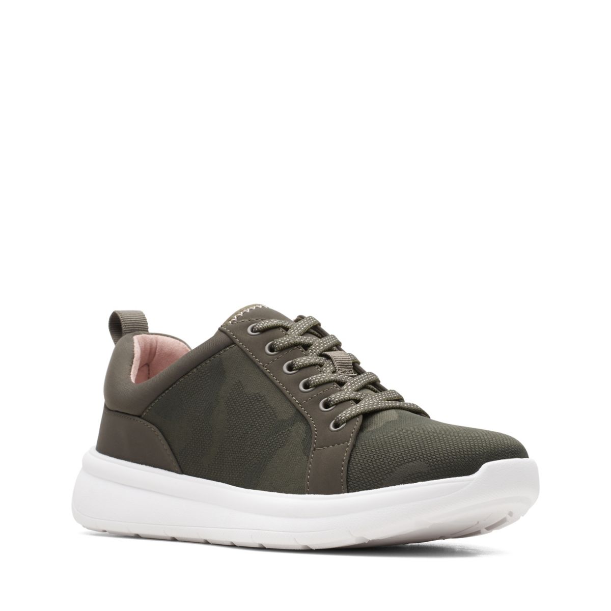 Dark Olive Clarks Ezera Lace Sneakers | 15230614