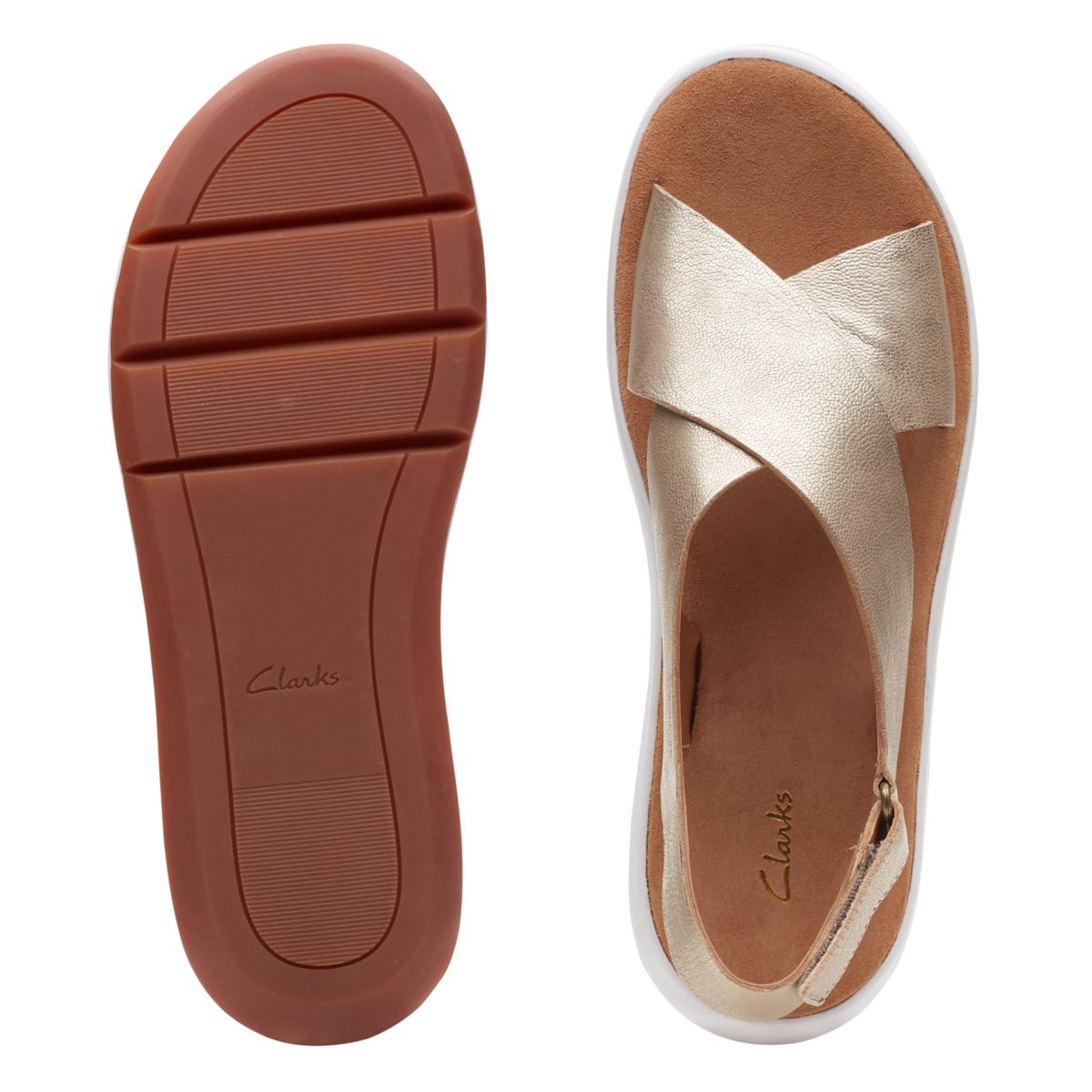 Gold Clarks Jemsa Cross Sandals | 45205315