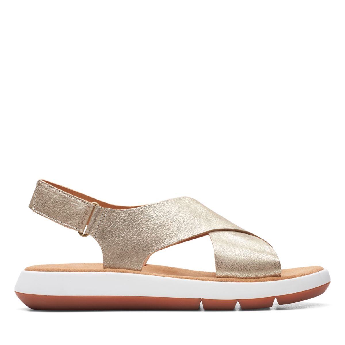 Gold Clarks Jemsa Cross Sandals | 45205315