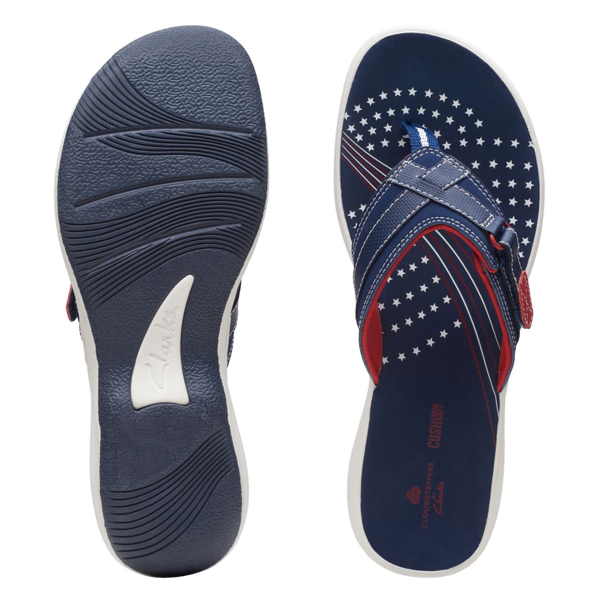 Navy Clarks BREEZE SEA Flip Flops | 79819933