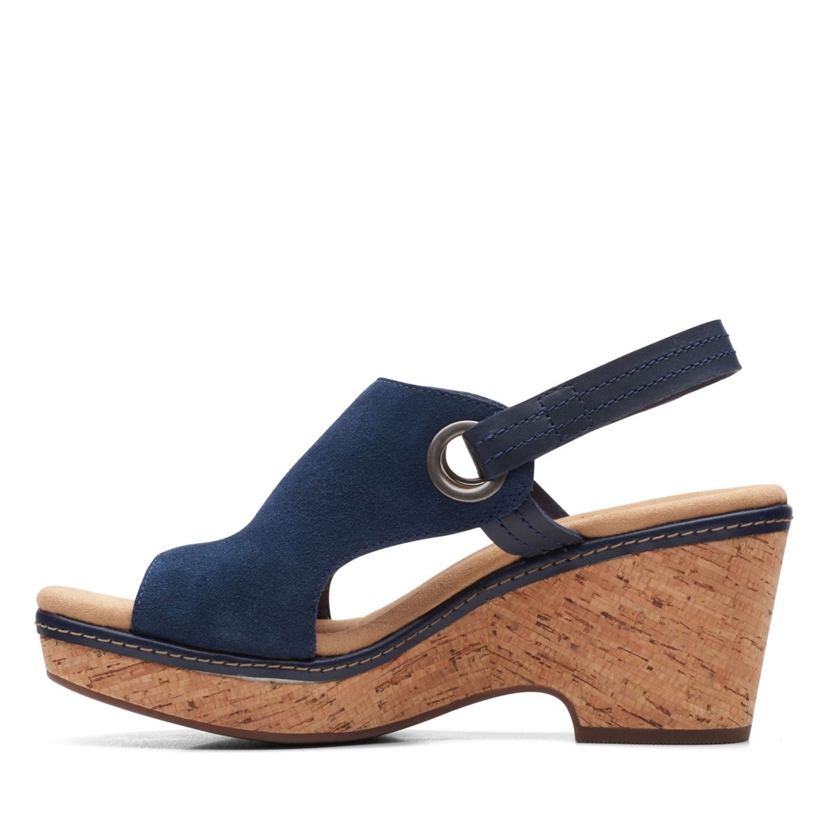 Navy Clarks Giselle Sea Wedge Sandals | 88054266