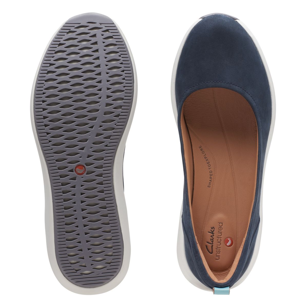 Navy Clarks Un Rio Vibe Ballerina | 10815201