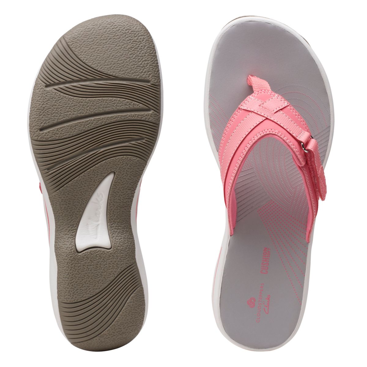 Pink Clarks BREEZE SEA Flip Flops | 45478096