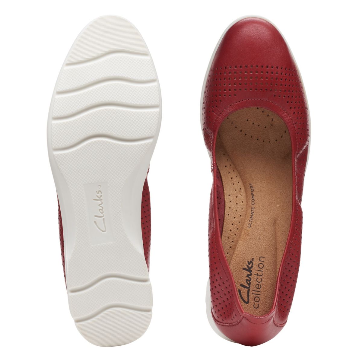 Red Clarks Jenette Ease Ballerina | 32183406