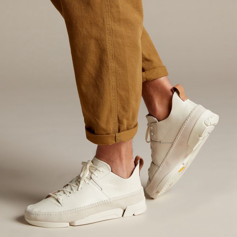 White Clarks Trigenic Flex Sneakers | 70350189